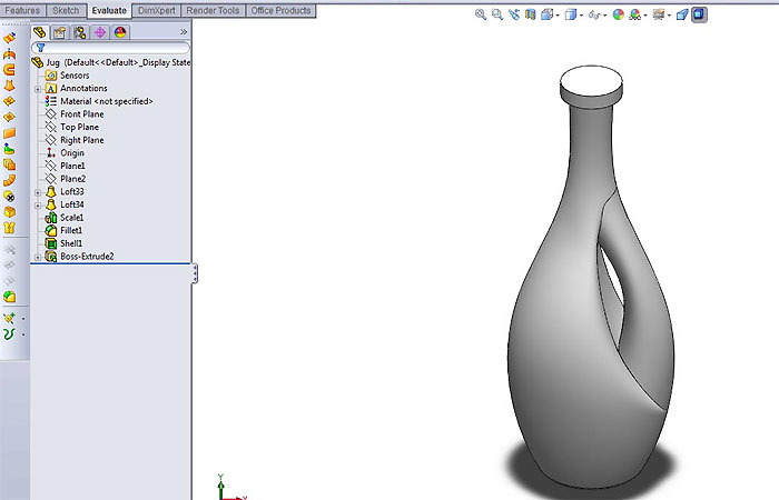 محاسبه حجم در Solidworks